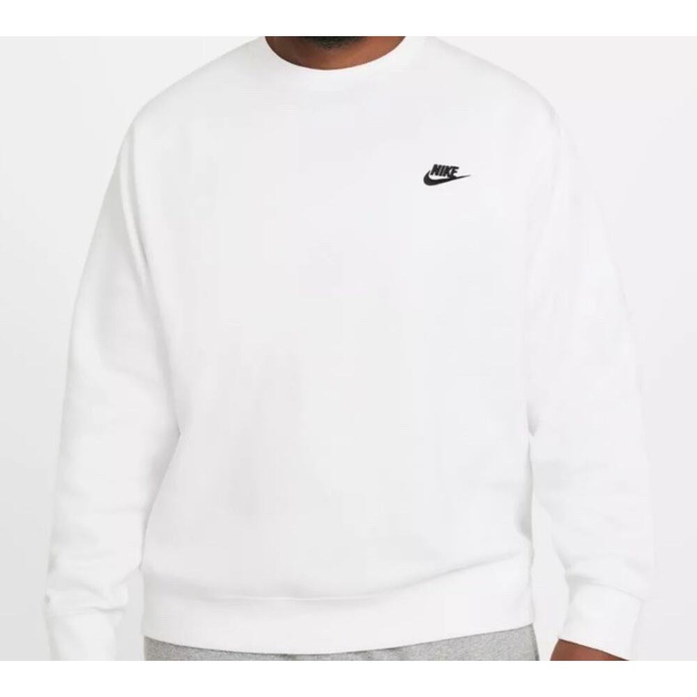 Nike Men’s Sportswear Club Fleece Crewneck Sweatshirt White NWT‎ XXL NEW!